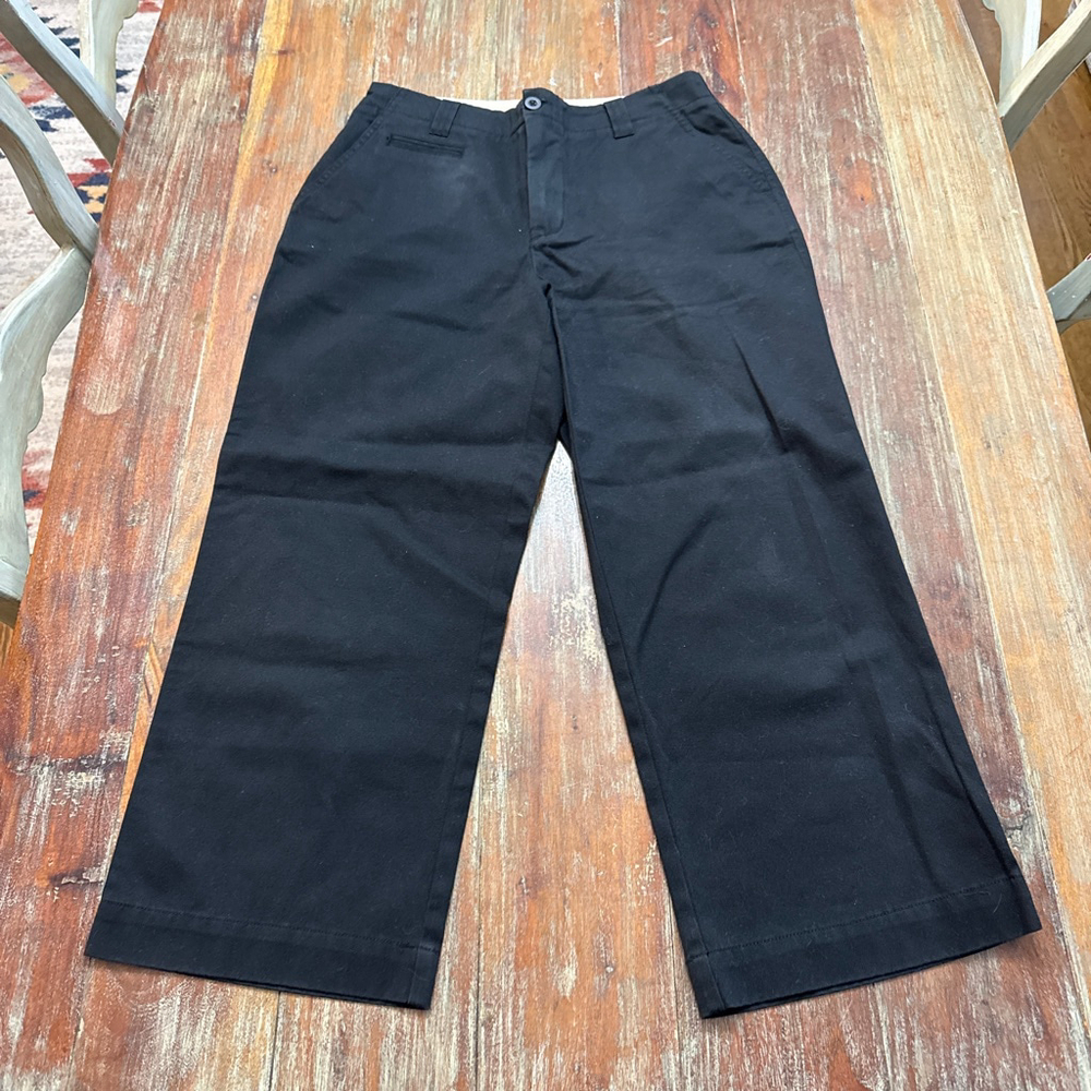 Cherokee Vintage Black Wide Leg Trousers 100% Cotton Size 4 Capsule Wardrobe